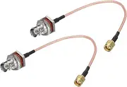 uxcell RG316 Coaxial Cables SMA Male to BNC Female Bulkhead Low Loss Coaxial Cable 0.5FT Orange 2Pcs