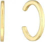 [JewelryWeb] 14k Yellow Gold High Polished Earrings Cuff Stackable Bangle Bracelet (pair) Ear-Cuff for Women