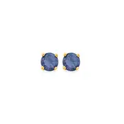 9ct Gold, Created Sapphire Stud Earrings in Blue