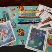 Disney Junk Journal Supplies Little Mermaid Fabric Ribbon Book Page Ephemera J