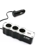 3Pcs Triple Sockets Usb Car Cigarette Lighter Socket Splitter Charger