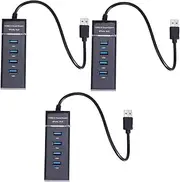 STOBOK 3 Pcs 4 High Speed USB Hub 4 Port USB 2.0 Hub Plastic USB Splitter USB Hubs USB 2.0 Adapter