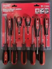 Milwaukee High-Leverage Magnetic Tip Screwdriver Kit - 10 Pc - 48-22-2710