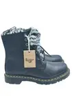 Dr. Martens 1460 Serena Black Atlas Faux Fur lined Boots Size 9