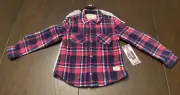 NEW GIRL WEATHERPROOF VINTAGE FLEECE SHERPA LINED SHIRT JACKET & TEE SET XS 5/6