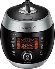 [Cuchen] Electric Multi Pressure Korean Rice Cooker Warmer Auto Steam Clean Voice Guide 10 6 Cup Black-Silver 240V 50Hz (10 Cups)