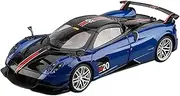 Scale Finished Model Car 1/18 for Pagani Huayra BC Alloy Model Diecasts Metal Racing Car Model Sound Light Simulation Miniature Replica Car(Blue)