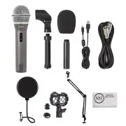 Q2U Recording & Podcasting Pack | Gray Bundled with Shockmount + Pop Filter +...