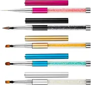 Double Ended Nail Art Brushes Set, 5PCS Nail Design Brushes Dotting Pen Multifunctional Nail Design Tools Kit,Nail Gel Polish Brush for Home DIY Salon