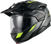 Nexx X.Lifecountry Terra, flip up helmet , color: Matt Black/Grey/Neon-Yellow , size: M