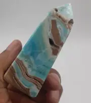 135 Gram Top Quality Dark Blue Aragonite Healing Crystal Polished Tower