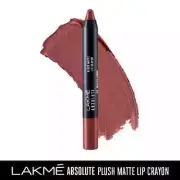 Lakme Absolute Plush Matte Lip Crayon - 302 Roasted Almond (2.8gm)