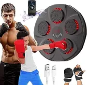 AnnuoYi Music Boxing Machine,with LED Lighting Effect Music Boxing Machine,Rechargeable Boxing Equipment Wall Mount,for Family Parent-Child Exercise Boxing Machine (red Light)