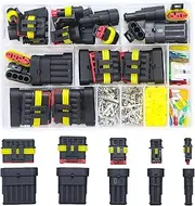 Waterproof Automotive Electrical Connector Terminals,240 PCS Car Electrical Wire Connectors Plug Kit,1/2/3/4/5/6 Male and Female Pin Connectors for Motorcycle, Truck, Car, Boats, Scooter