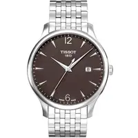 在飛比找PChome24h購物優惠-TISSOT TRADITION 復刻大三針鋼帶腕錶-灰 T