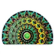 Half Round Door Mat,Semi Circle Bathroom Floor Rug,Mandala Boho Bohemian A1