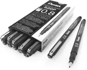 Arts Pointliner Drawing Pen, 0.8Mm, Black Ink, Box of 12 Pens (S20P-8A)