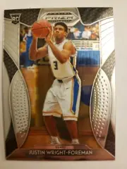 JUSTIN WRIGHT-FOREMAN 2019 PANINI PRIZM ROOKIE CARD #55. NEW