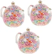 Ciieeo Ceramic Teapot with Flower Pattern Small Chinese Kungfu Teapot for Loose Tea Portable Office Teaware Tea Lovers Smooth Edges Easy to Clean