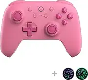8Bitdo Ultimate 2C Hall Effect Joysticks Bluetooth Controller with Remappable L4/R4 Bumpers, 6-axis Motion Control, Rumble Vibration and Turbo Function for Switch (Pink)