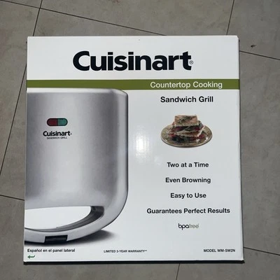 CUISINART Non Stick Indoor Sandwich Maker Grill Silver NEW