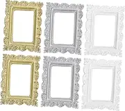 Alipis 6Pcs Vintage Mini Photo Frames DIY Craft Decor European Style Resin Picture Frame for Phone Case for Micro Landscape and Jewelry Display