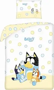Halantex BLUEY mit Bingo Bandit Dogs Children's Bed Set 100 x 135 cm 100% Oeko-Tex Cotton Multicoloured