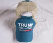 Trump 2024 THE SEQUEL BLUE TRUCKER MESH MAGA Adjustable Embroidered Cap Hat