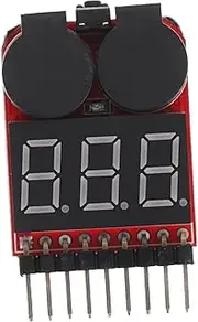 Hoement Battery Capacity Checker Digital Voltage Meter Low Voltage Alarm Led Indicator 1- Lipo Battery
