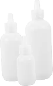 minkissy 3pcs Bottled Lash Shampoo Applicator Bottle Empty Bottles for Oil Diapers Squeeze Bottles for Liquids Hair Oil Bottle Monomer Bottle Squeeze Bottles for Cosmetic White Plastic