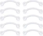 [FECTAS] 10pcs Clear Curved Barbell Retainers Set 14G Bioflex Flexible Septum Eyebrow Belly Lip Tragus Ear Piercing Bars 12/14/16/18mm