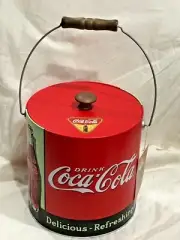 Coca-Cola Galvanized Tin & Insulated 7" Ice Bucket - Some Dings But Never Used
