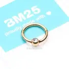 Pure24K Implant Grade Titanium Front Gem Ball CBR Style Seamless Clicker Ring