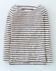 Boden Ladies Glitter Spot Bretton Top UK 12 LN121 BB 06