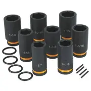 Klutch 3/4in.-Drive Deep Impact Socket Set, 8 Pcs., SAE, Chrome Molybdenum