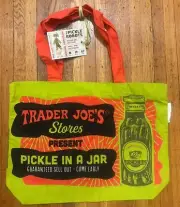 Trader Joe’s Pickle Tote Bag Reusable Heavy Cotton Grocery Eco Friendly New