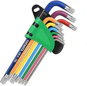 YUFANYA 9PC Torx Key Set,Star Hex Key Set,Torx Allen Key Set with Multi Colour Coded,Sizes T10-T50,Allen Wrench Set for Bicycle Repair,Furniture Assembly,Appliance Repair,Household DIY