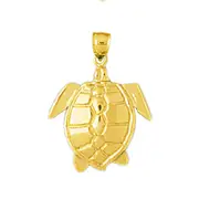 14K Gold Sea Turtle Sealife Charm