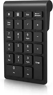 Gugxiom Bluetooth Numeric Keypad, 22 Keys Mini Portable Financial Accounting Numeric Keypad, Bluetooth 5.0 10 Keys Numeric Keypad for Computer(Black)