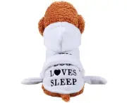 -l-Pet clothes Dog white hooded pajamas Bathrobe Dog clothes Pet bathrobe