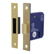 Timco - 3 Lever Deadlock - Electro Brass (Size 65 case / 45 backset - 1 Each)