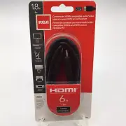 RCA HDMI Standard Cable 6ft VH6HHR Connects to HDTV or AV Receiver NIP