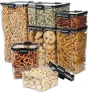 Sistema 51467ZS Tritan Ultra Airtight Pantry & Kitchen Storage 7 Square Plastic Food Containers with Lids