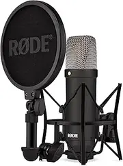 RØDE NT1 Signature Series Large-Diaphragm Condenser Microphone with Shock Mount, Pop Filter and XLR Cable for Music Production, Vocal Recording, Streaming and Podcasting