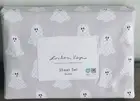 London Kaye Checkered Ghost Halloween 4pc Queen Sheet Set NEW