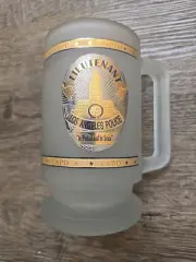 LAPD Lieutenant Seal Frosted Glass Gold Beer Stein Mug To Protect And To Serve