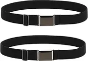 [Coubeau] Elastic Children's Belt for Boys Girls - Adjustable Boys Belt for School Uniforms with Silver Square Buckle