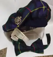 MACLEOD CLAN TARTAN TAMMY WITH CELTIC KNOT BROOCH & BOW TIE