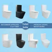 White Black Rimless Tornado Back to Wall Toilet Suite Soft Close S P TRAP WELS