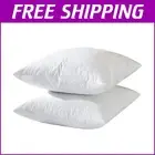 Durable Feather Pillow Inserts 20x20 - Set of 2 Soft Cotton White Essentials